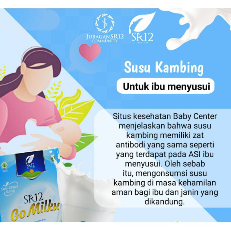 

GOMILKU SR12 SUSU KAMBING ETAWA KUALITAS PREMIUM / GOAT MILK SUSU