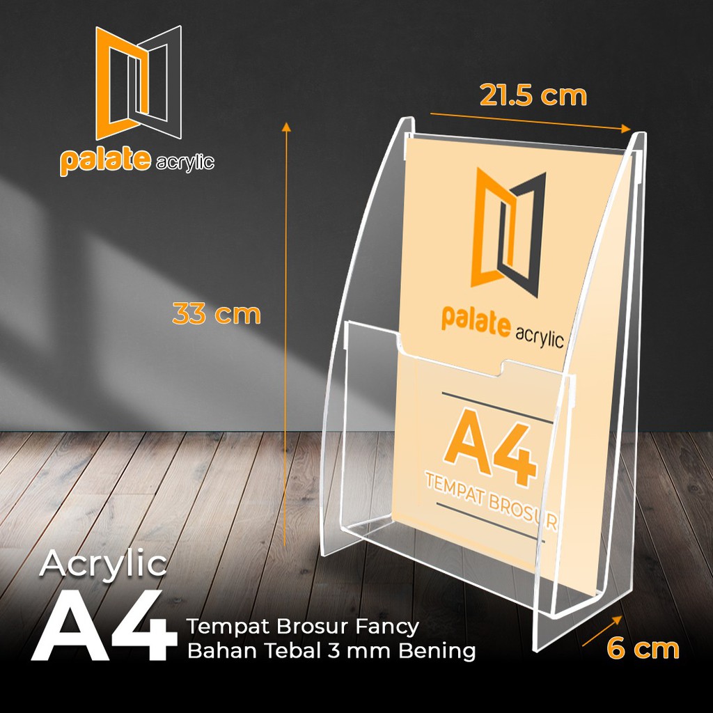 

Akrilik / Brochure Holder Acrylic/Tempat Brosur Akrilik - A4 3mm FANCY
