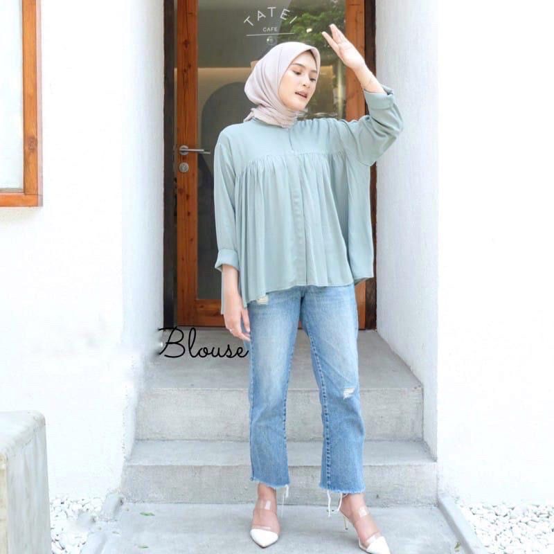 Crincle Blouse LD 115 Rayon Premium / Atasan Blouse Wanita / Kemeja Oversize