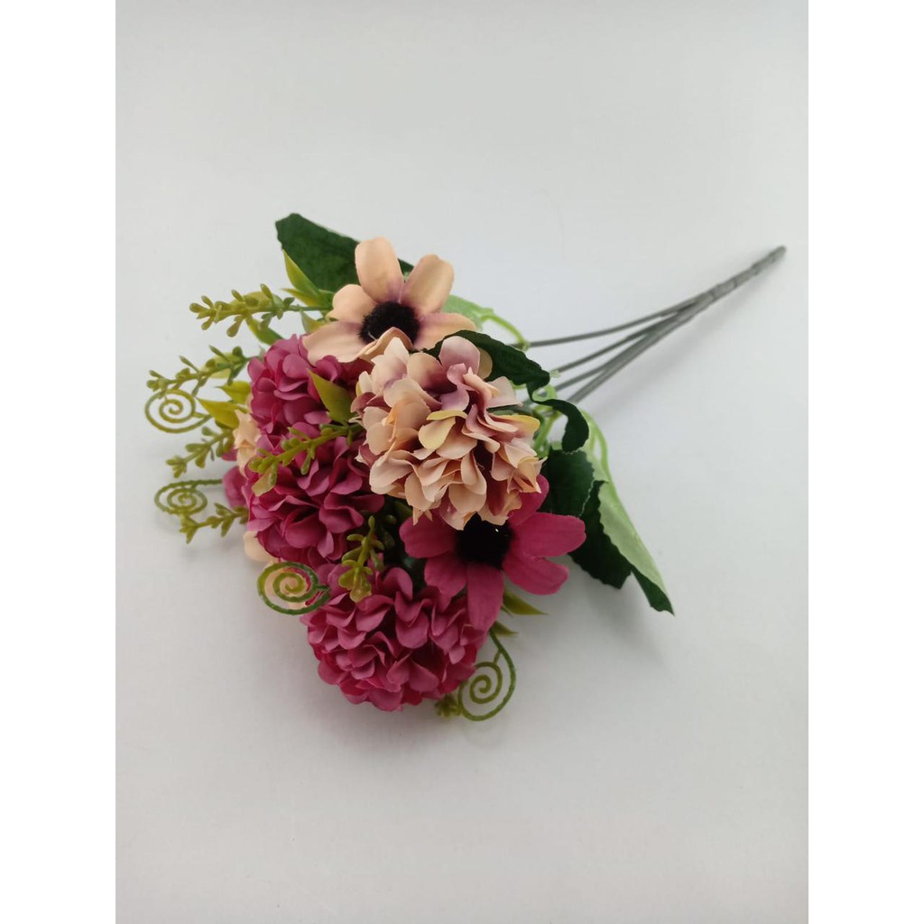 COD BUNGA DANDELION BUNGA TANGKAI PLASTIK BUNGA ARTIFISIAL BUNGA PAJANGAN BUNGA HIASAN BT9051-REDWINE