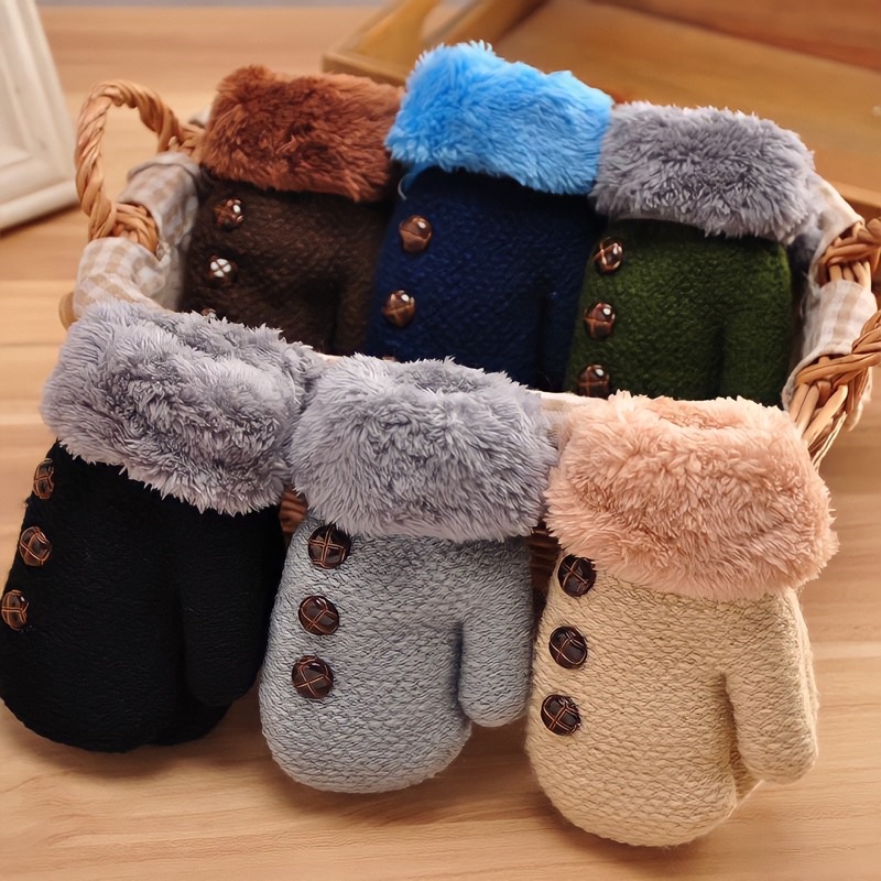 Sarung tangan winter anak kecil kids gloves import warm rajut knitted mittens mitten