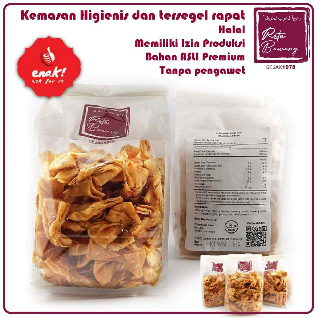 

Kue bawang pita kiloan pedas medan Metal Renyah RATU BAWANG Cemilan Camilan Snack Keripik kripik