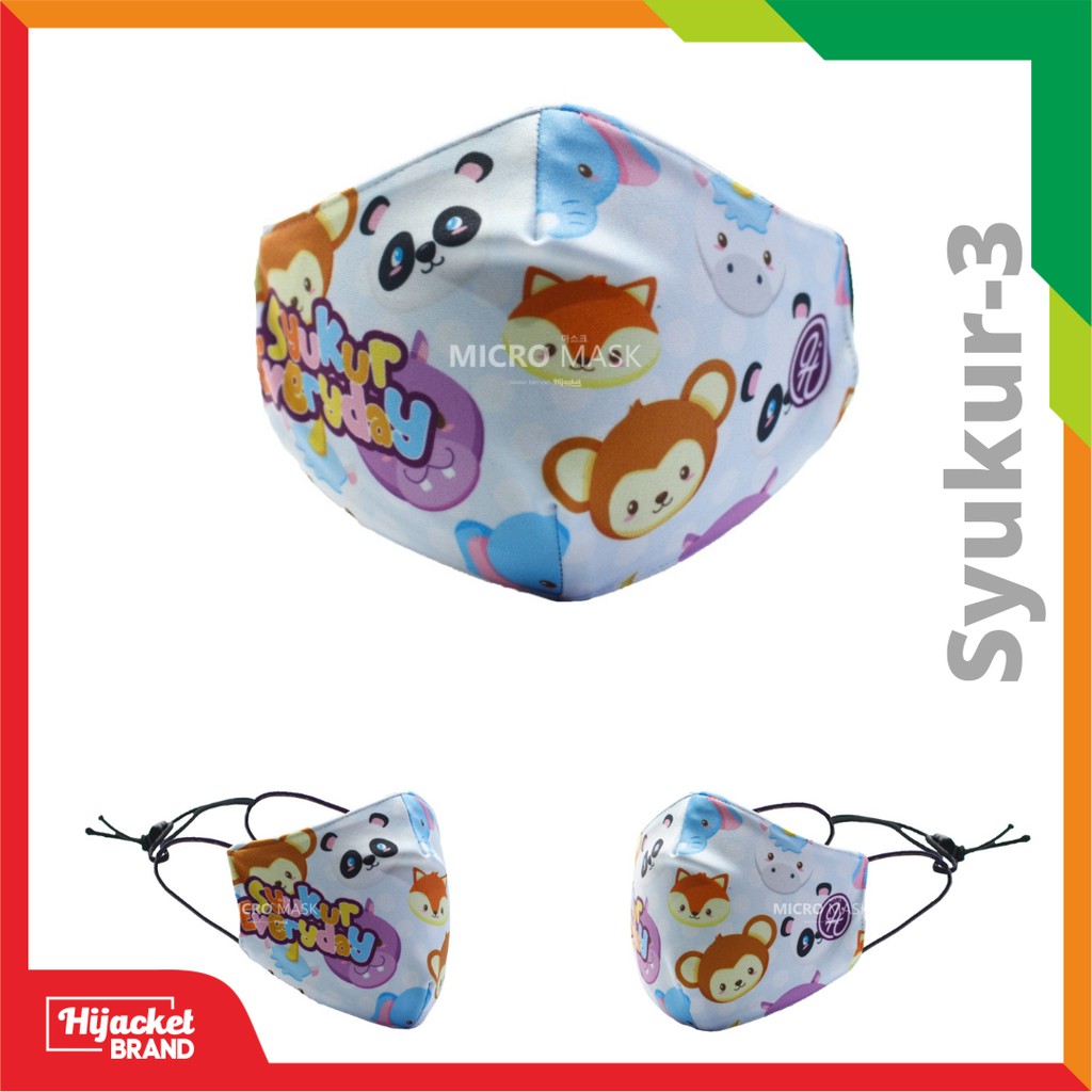 Masker Hijab anak / Masker hijacket Kids / Masker anak wanita muslimah-SYUKUR 3
