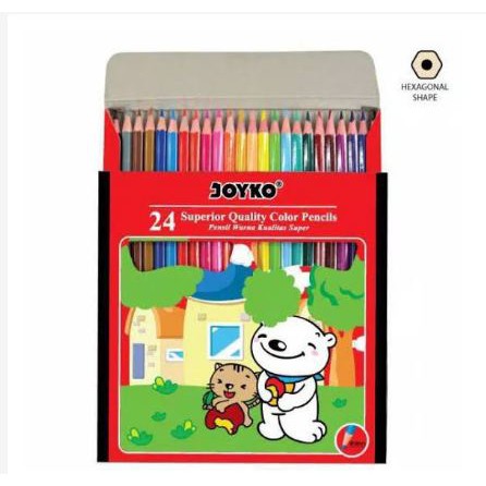 [TOSERBA_EMAK] - Pensil Joyko 24 Warna Panjang/Pendek Superior Quality Color Pencils