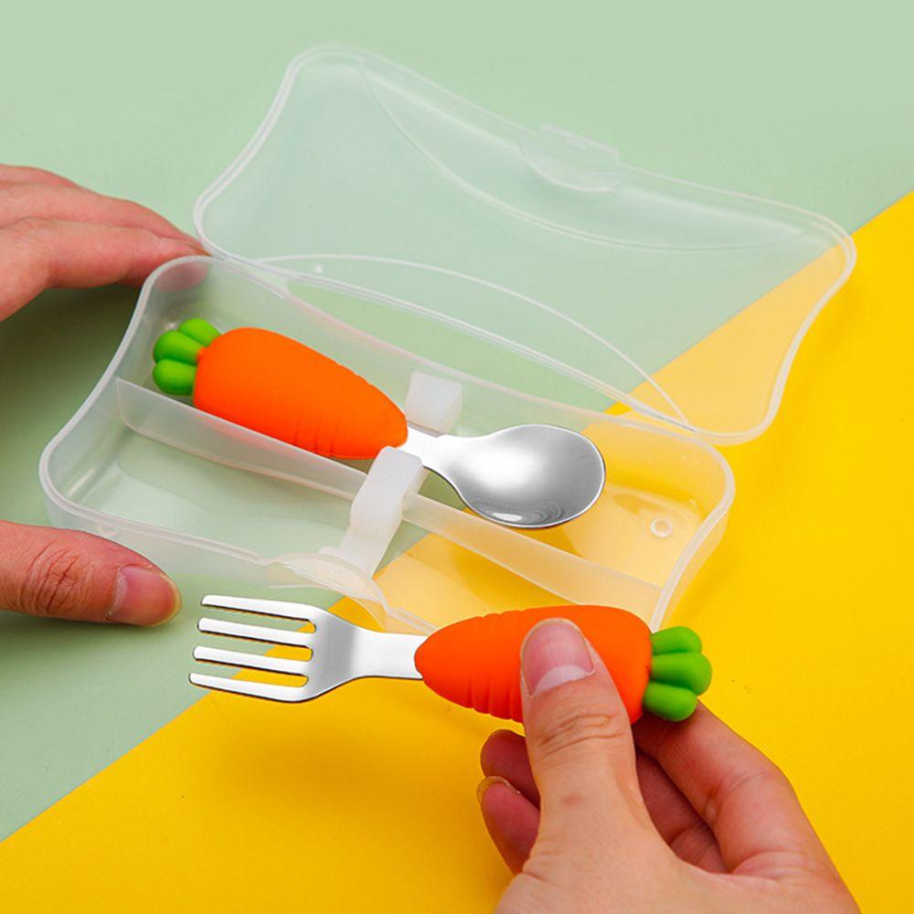 Solighter Children Utensil Reusable Spoon Fork Spoon Makan Bayi Makan Anak Alat Makan