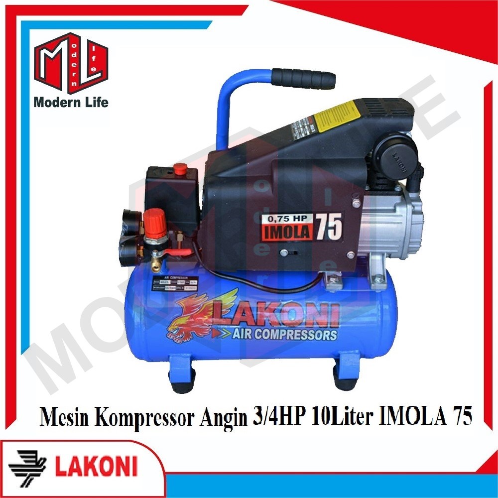 Lakoni Imola 75 Imola75 Mesin Kompressor Angin Listrik 3/4 HP 10 Liter