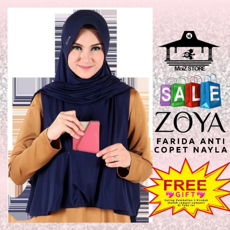 Zoya Jilbab Hijab Kerudung Instan Instant Syari Syar'i Haji Umrah Umroh Farida anti Copet Nayla Zoya