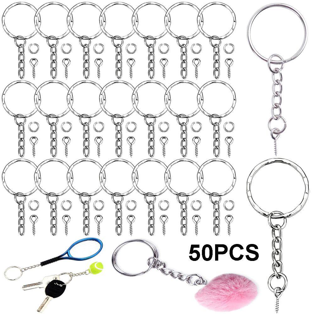 Lily 50PCS Keyring Dengan Sekrup Mata Halus /Pola Lompat Terbuka Cincin Mata Pin DIY Aksesoris