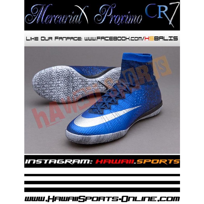 BAYAR COD Sepatu Futsal Original Nike MercurialX Proximo CR7 IC Blue #807566-404 SALE Kode 919