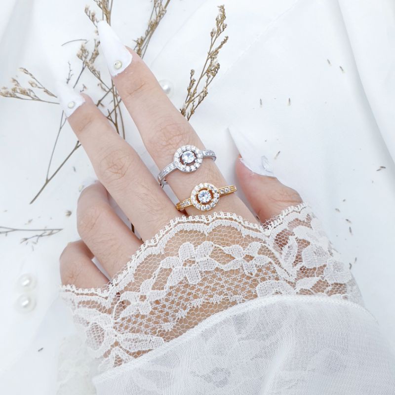 Cincin fashion korea new design white stone ♡JC-15♡