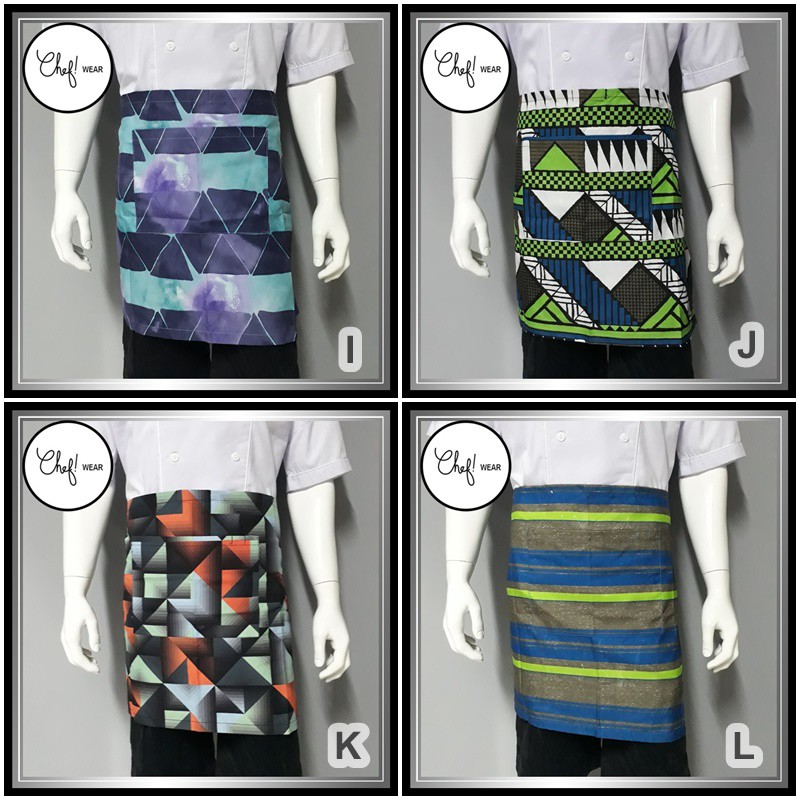 Chef Wear Apron / Celemek Pendek Corak