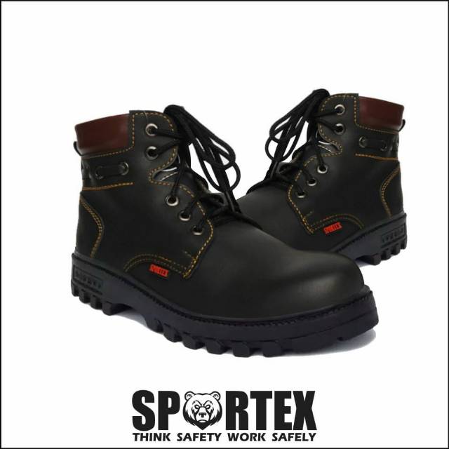 Sepatu Safety Pria Ujung Besi / safety shoes / type xs hitam by sportex