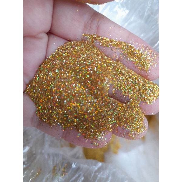 Glitter Finishing Henna Halus I Glitter Putih Rainbow kemasan pot 10gr Size 0,2mm