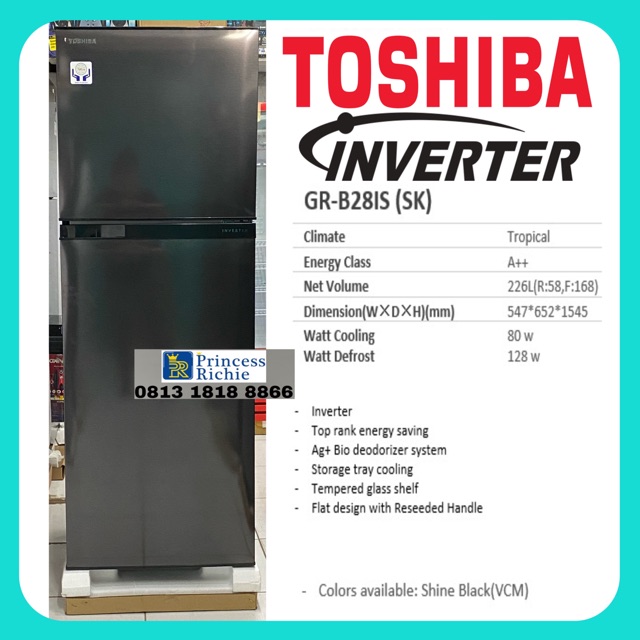 Kulkas Toshiba 2 pintu inverter GR B28IS Shopee Indonesia