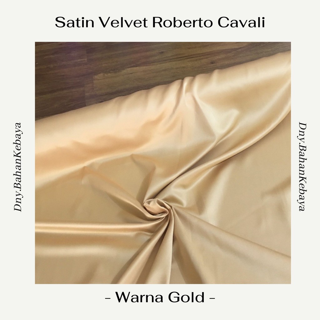 Kain Satin Saten Silk Velvet Premium Warna Gold Emas