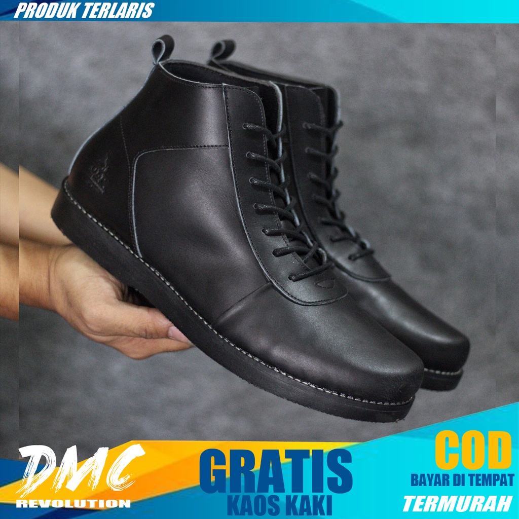 GOLDEN Sepatu Pria Boot Casual Kerja Warna Hitam Coklat Tan Original - Kulit