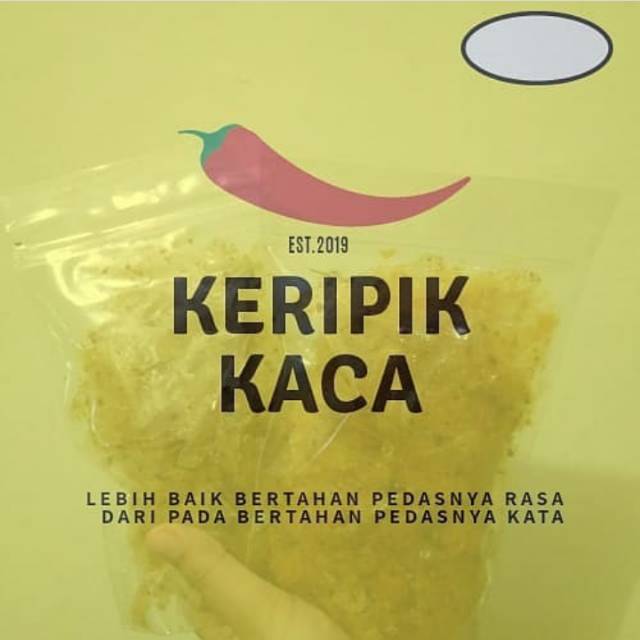 

KERIPIK KACA 100gr rasa cabe merah, cabe ijo, original