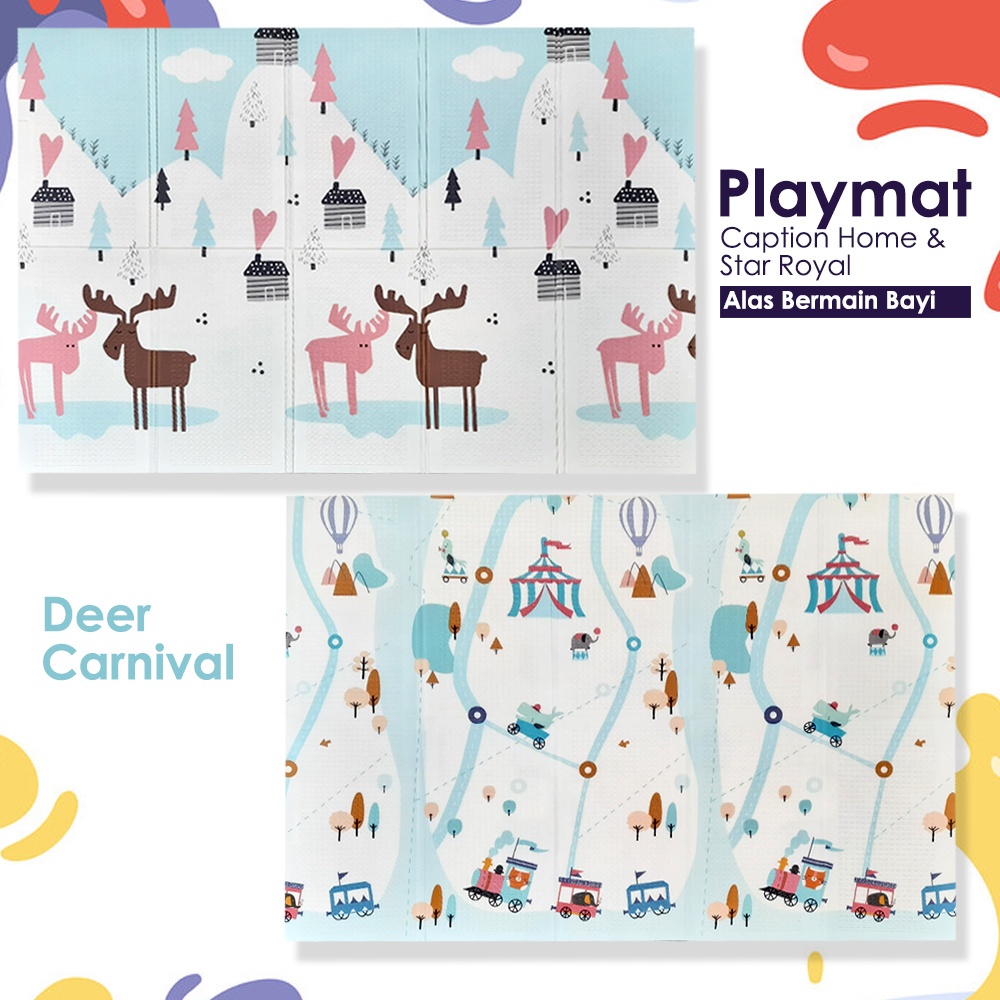 150x195 cm PLAYMAT BABY &amp; PLAYMAT BABY PREMIUM 150x200 cm Alas Bermain Bayi Anak  play mat matras motif bolak balik