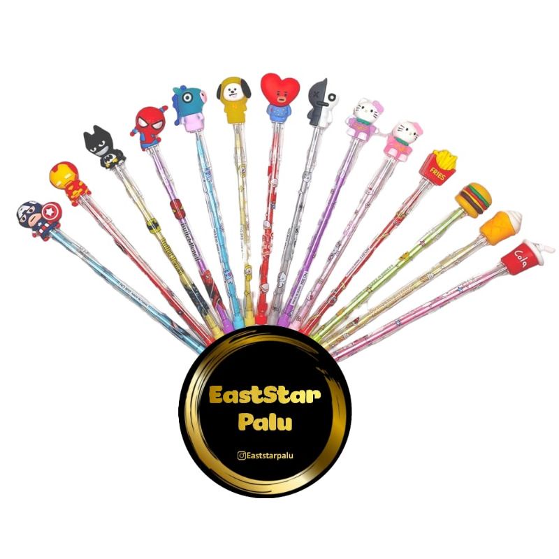

pensil bt21 bts pensil lucu pensil susun karakter