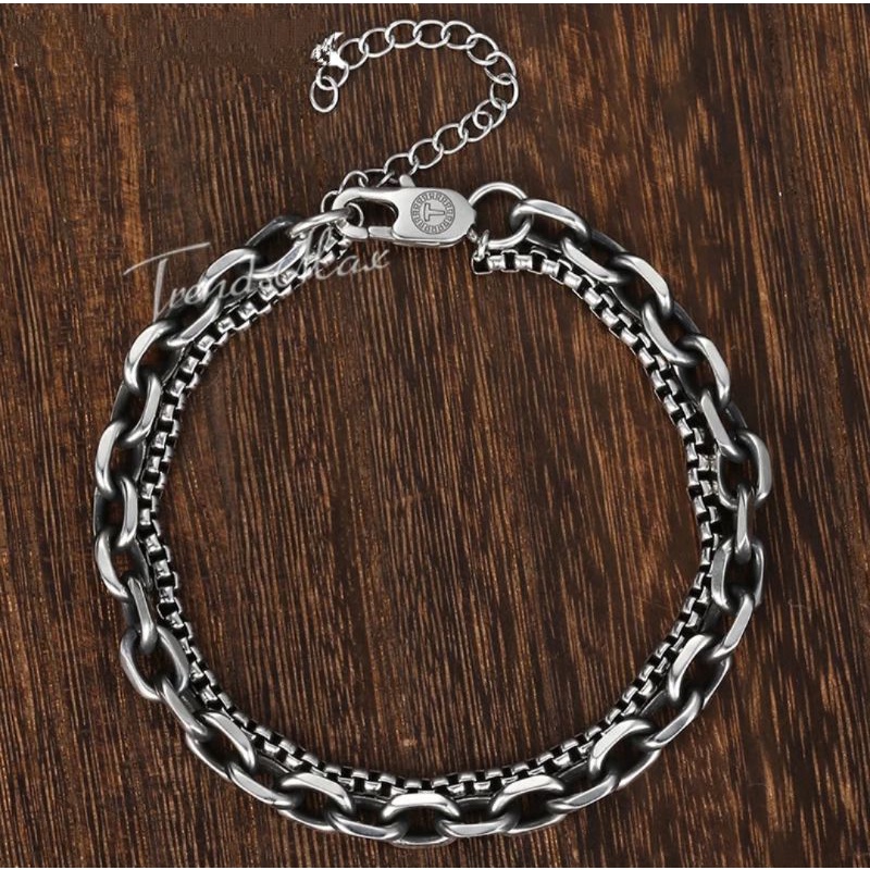GELANG RANTAI BAJA TITANIUM STANLEES STELL PRIA WANITA KEREN UNIK TERLARIS ANTI KARAT-3