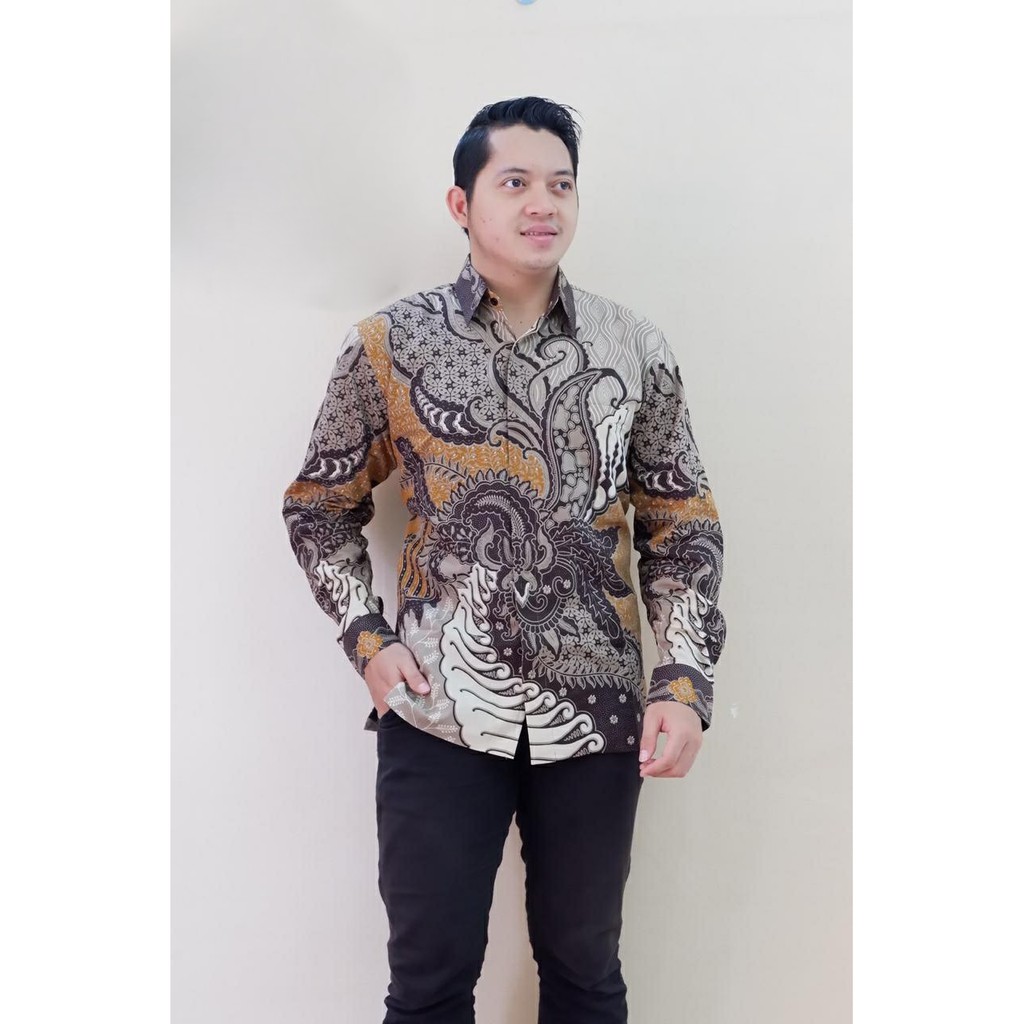 Kemeja Baju Batik Pria Lengan Panjang PREMIUM Modern LAPIS  Harga Produsen Murah GIYANDRA PERWIRA