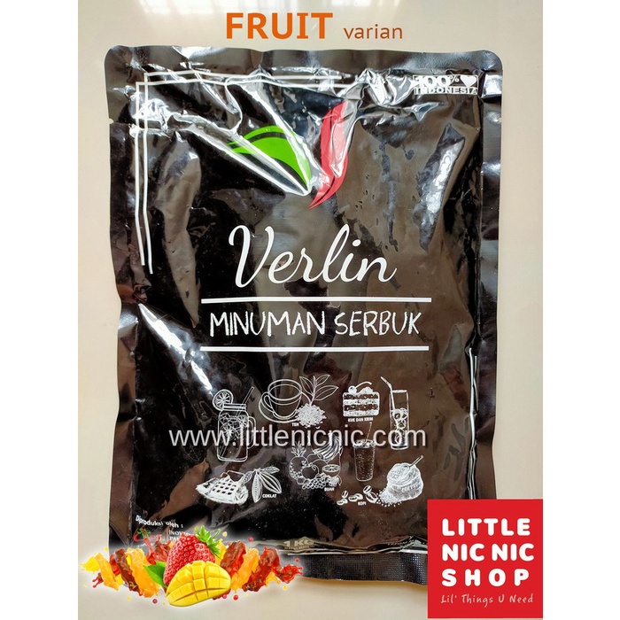 

DISKON - (BISA COD) Verlin Buah Avocado Banana Mango Taro Strawberry bubuk minuman 1 kg - Avocado