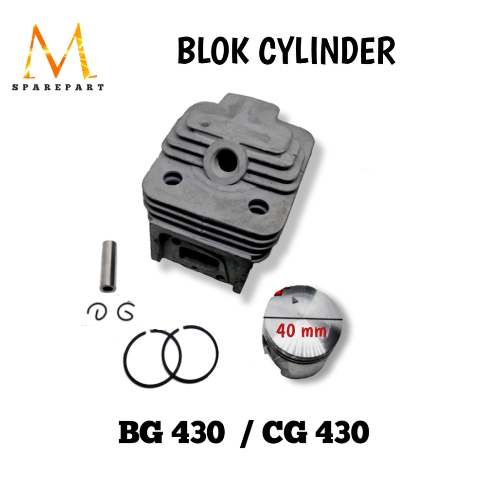 BLOK CYLINDER KOMPLIT MESIN POTONG RUMPUT BG 430 CG430  TL43 40 MM 43 CC