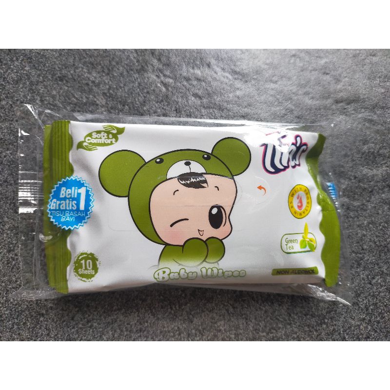 tins baby wipes isi 2*10shet (total 20shet) / tisu basah tins