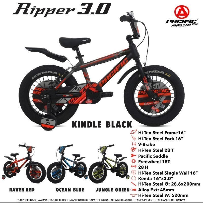 sepeda BMX pacific 16 inch Ripper ban besar 3.0