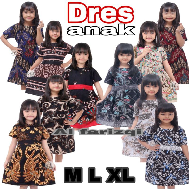 Dress batik Anak 2 sampai 10 Tahun - Baju batik Anak Perempuan Harga Grosir - (COD) bisa ecer