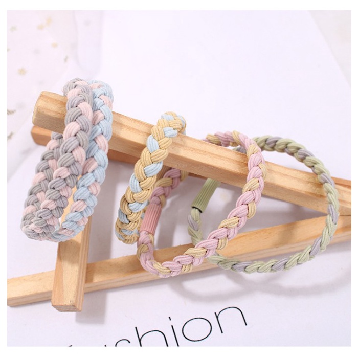Ikat Rambut Wanita Korea Kepang Hair Accessories Rubber Band Head Kuciran Korea Tali Kucir Murah 2pc-4