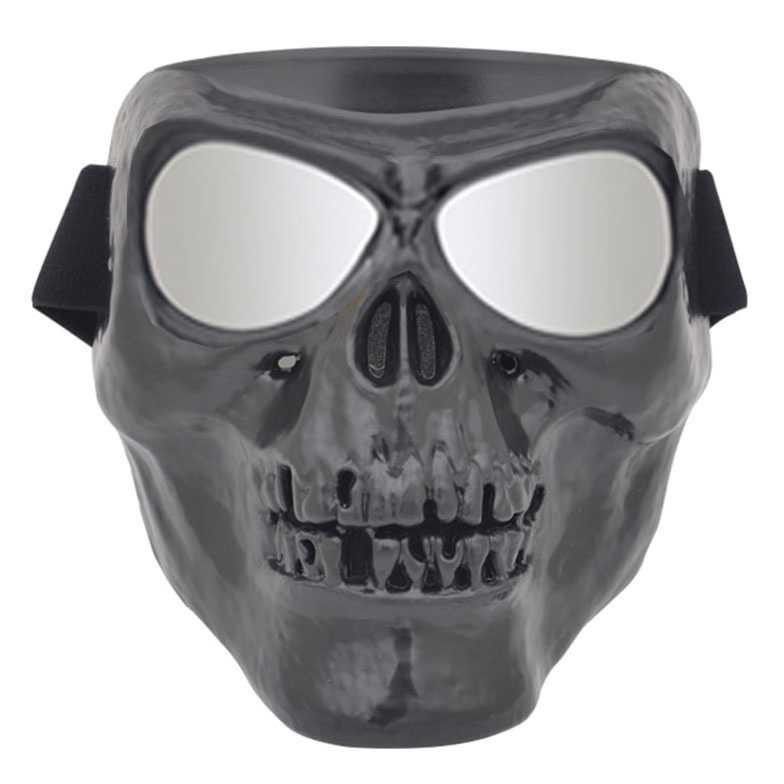 Masker Motor Topeng Full Face Model Tengkorak Skull Ghost Raider - MT009 - Black