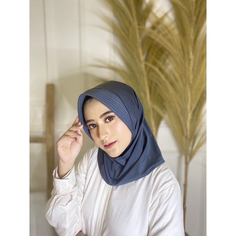 Hijab Bergo Jilbab Kerudung volly Sport Olahraga / hijab instan sehari-hari bahan Jersey