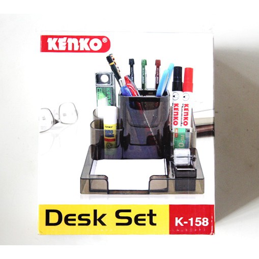 

Tempat Alat Tulis Desk Set Stationary Hitam - Kenko K-158