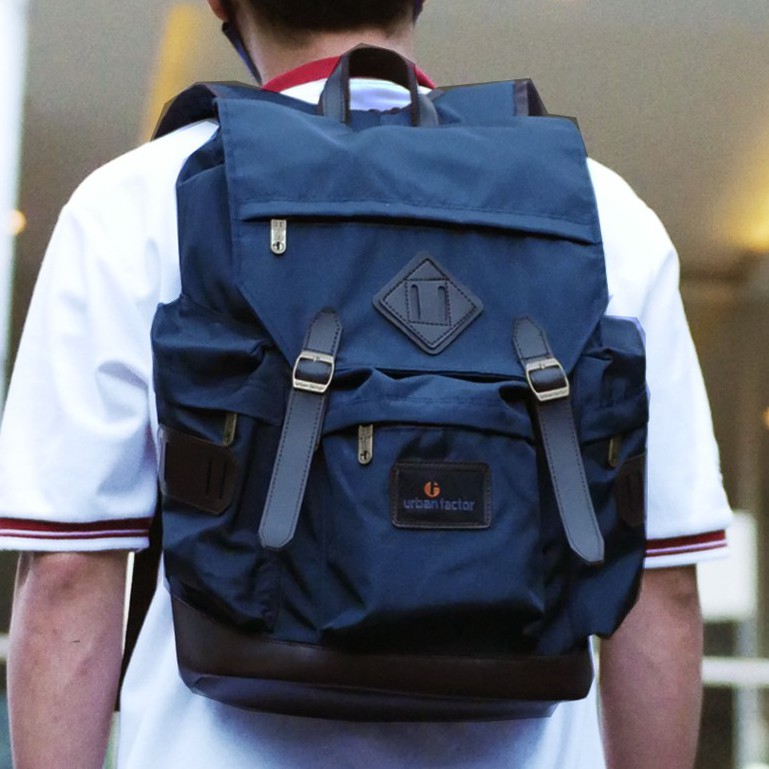 BRAIN STROM NAVY |ManNeedMe x URBAN| Tas Ransel Punggung Pria Wanita Backpack Kuliah / Kerja ORI