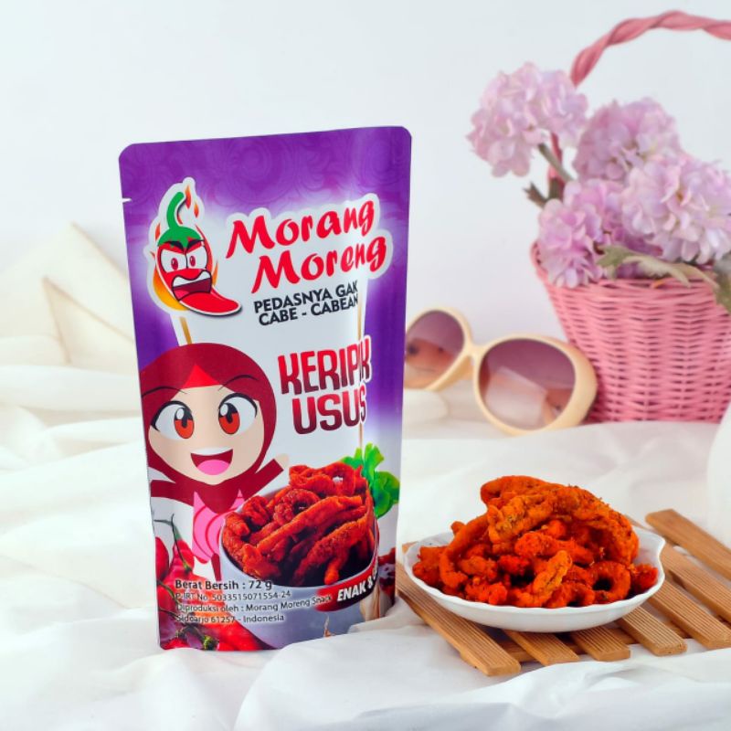 

PROMO!!! AGEN KRIPIK USUS MORANG MORENG 72gr SNACK PEDAS MURAH