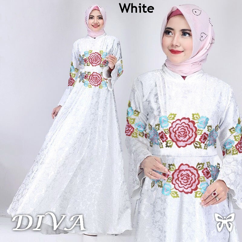 HOPYLOVY Gamis Wanita Diva Maxi | Maxi Dress Muslim | Fashion Muslimah