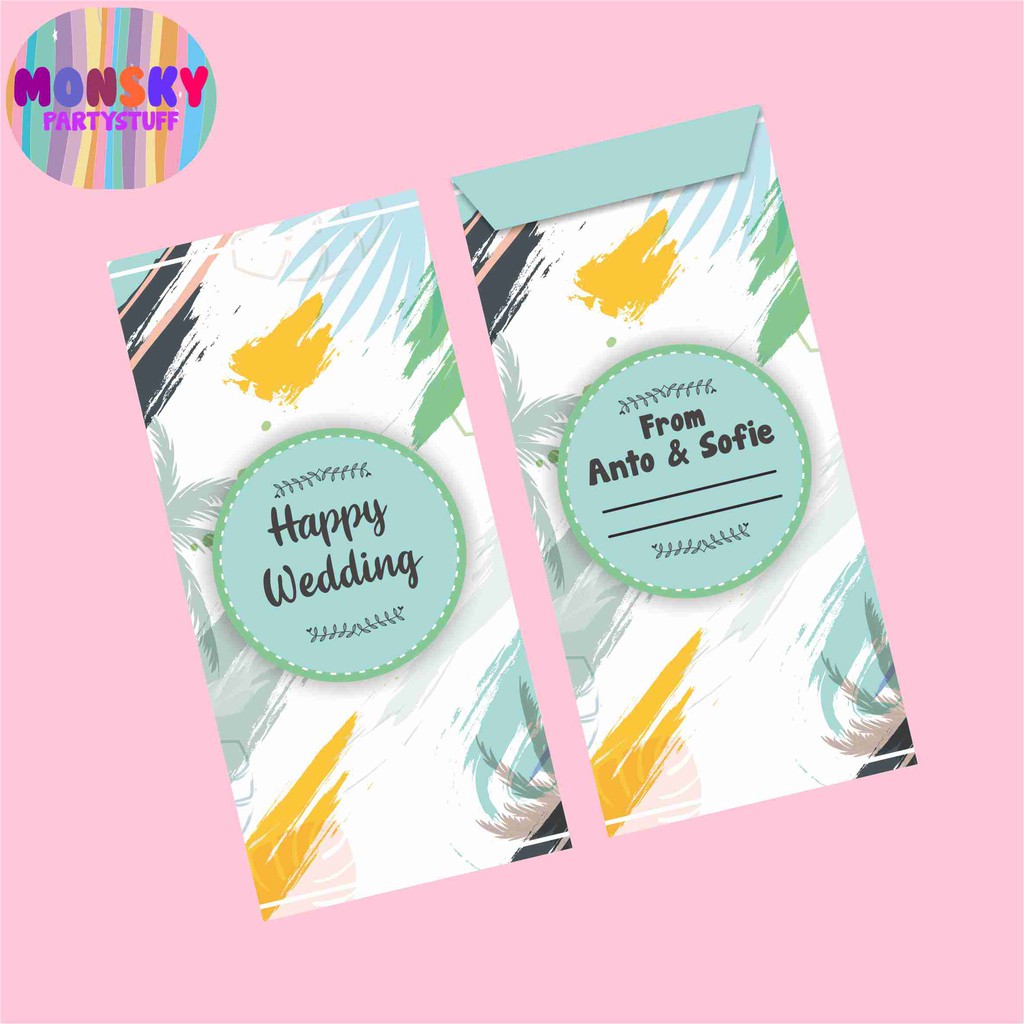 

(10 Pcs) Amplop Kondangan Angpao Wedding Custom Nama / Amplop Kekinian / Ampao Nikah