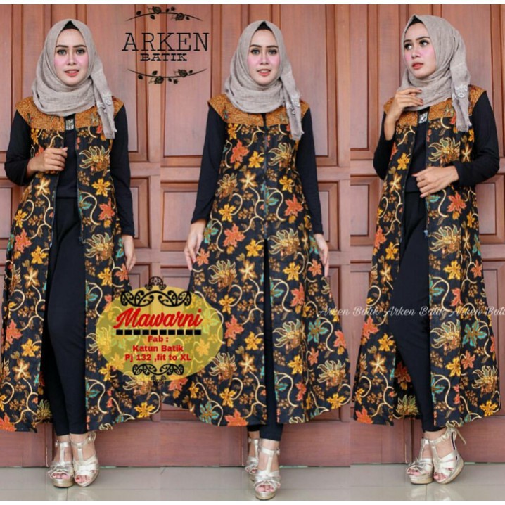 Outer Batik Cardigan Mawardi Wanita Muslimah Murah