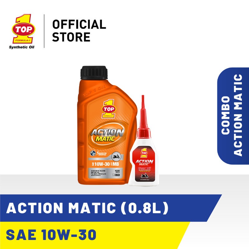 PAKET OLI TOP 1 TOP1 ACTION MATIC 10W30 800ML SYNTHETIC DAN OLI GARDAN