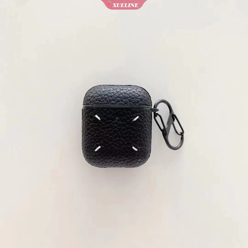Casing Soft Case Bahan Kulit Desain Martin Margiela Untuk AirPods 1 / 2 / 3 Pro