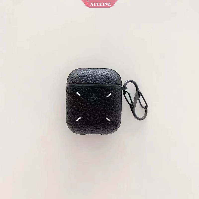 Case Pelindung earphone bluetooth Bahan Kulit anti Jatuh Dan Gores Desain Martin Margiela Untuk AirPods 1 2 3 pro