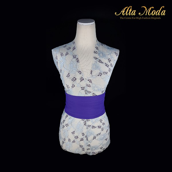 

Alta Moda Brokat Perancis Two Tone Dusty Blue Leaves