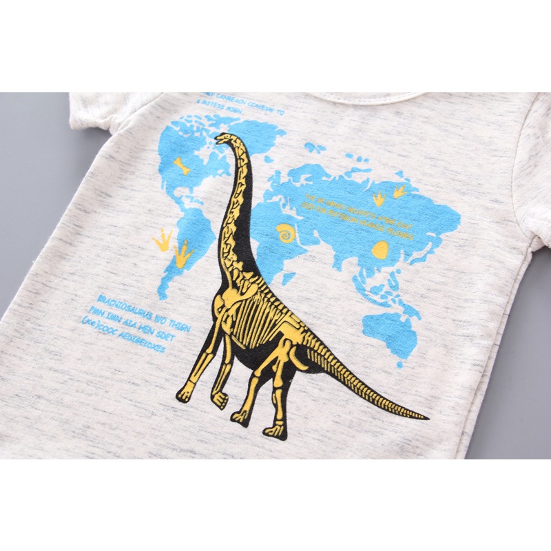 Cherry COD Setelan Baju Anak Laki Laki Motif Dino Maps / Baju Anak Laki Laki Dinosaurus SB43