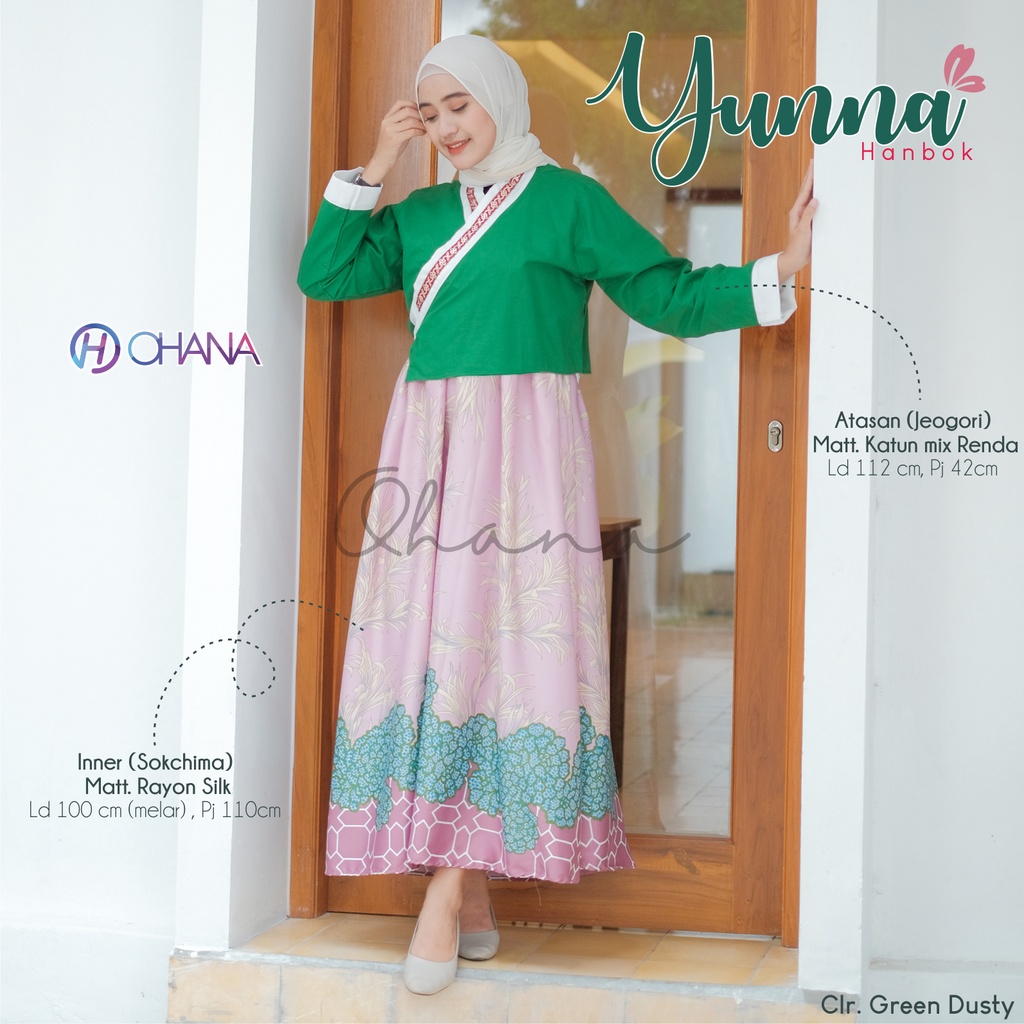 SET WANITA KOREA TERBARU MODERN HANBOK MUSLIM ONE SET ORIGINAL OHANA SOLO YUNNA