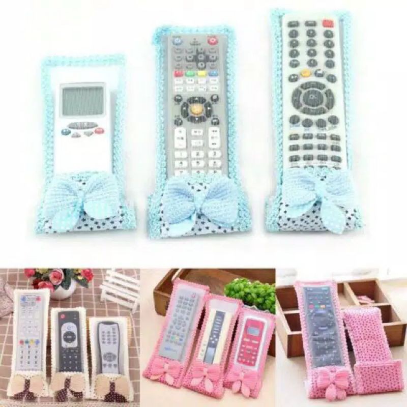 Sarung Remote TV AC Motif Pita / Cover Remote / Pelindung Remote Tv