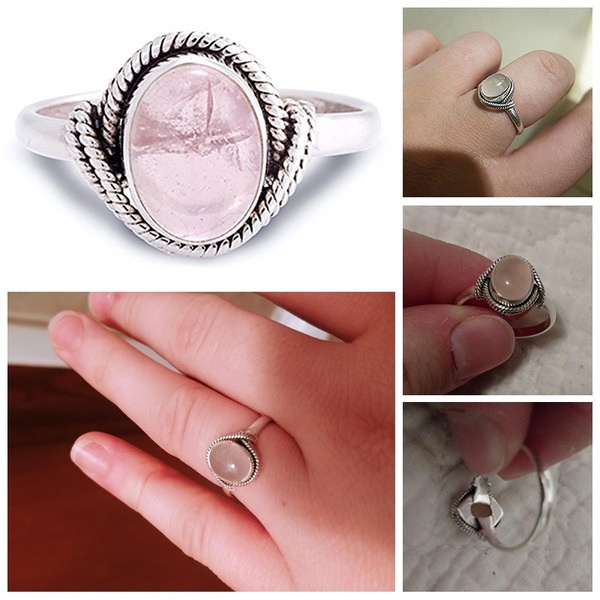 Cincin Bahan Sterling Silver 925 Hias Kristal Pink Untuk Wanita Jza0109