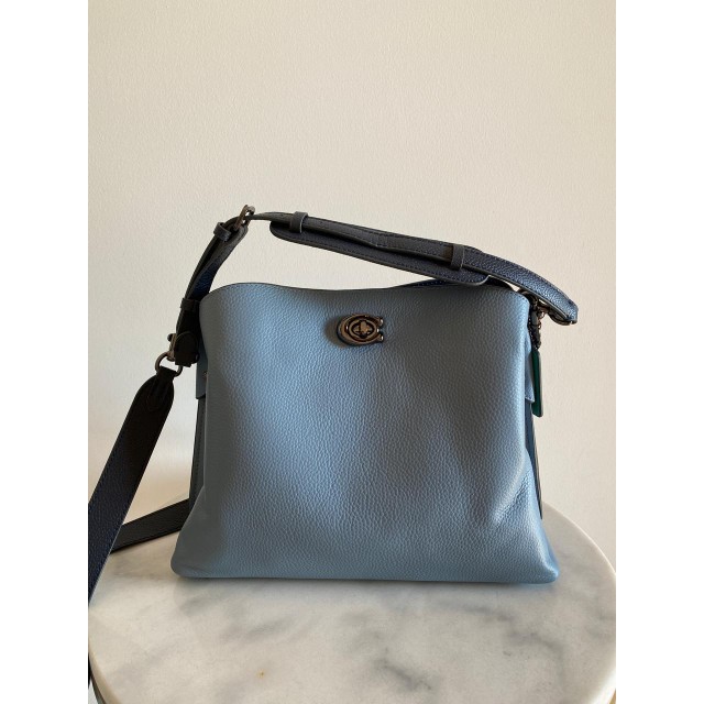 TAS COACH WILLOW SHOULDER BAG IN COLORBLOCK WITH SIGNATURE CANVAS INTERIOR