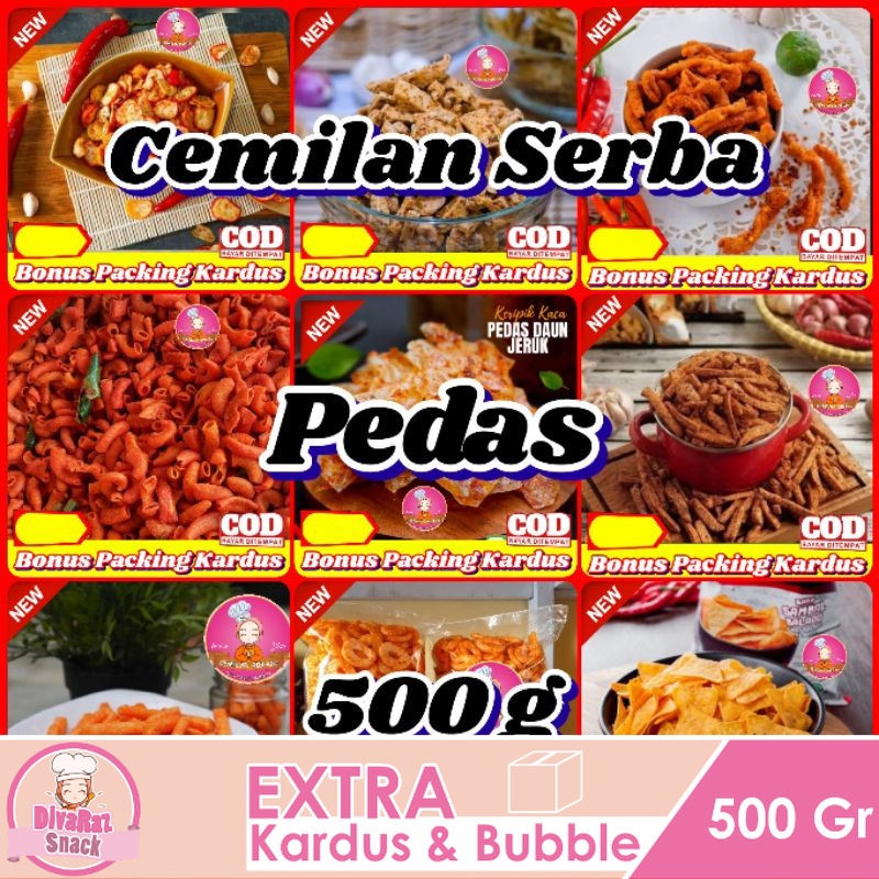 

Serba Pedas 500gram / Aneka Makanan Ringan - Divaraz Snack cemilan camilan jajanan jadul snack kiloan