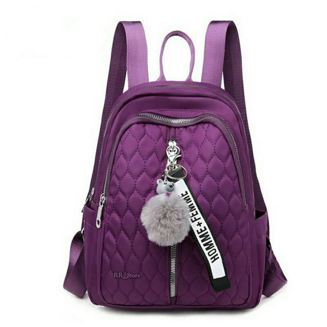 New Famous Tas Backpack Stylish EVELLYN REST TENGAH - MICRO GELEMBUNG Free Gantungan /tas bedcover